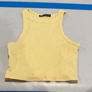 Zara Yellow Ribbed Tank Top -